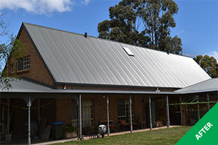 Forreston - Metal roof restoration - Woodland Grey satin Dulux Acratex -painted 2