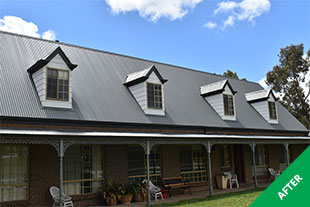 Forreston - Metal roof restoration - Woodland Grey satin Dulux Acratex -painted 3