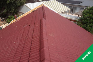 Glenelg East - concrete tile roof restoration - Gun Metal Grey Cool Roof - before restoration 3