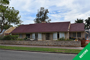 Glenelg East - concrete tile roof restoration - Gun Metal Grey Cool Roof - before restoration