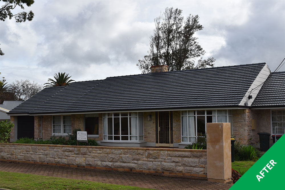 Glenelg East - concrete tile roof restoration - Gun Metal Grey Cool Roof - painted roof 1