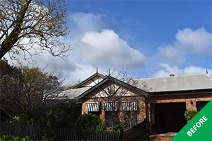 Glenunga - painting corrugated iron - Slate Grey - before 1