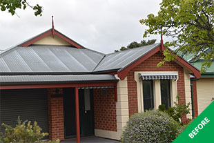 Greenwith 3 - Corrugated iron roof restoration - Slate Grey - before 1