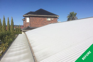 Greenwith - faded colorbond roof restoration - Slate Grey -before 3