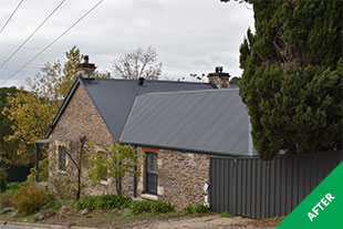 Gumeracha - Tin roof restoration - Monument Dulux Acratex -painted 2