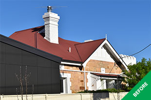 Norwood- Colorbond roof restoration - Heritage Red -before 2