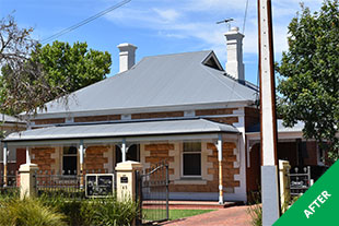 St Peters - Metal roof painting - Basalt Dulux Acratex -painted 2