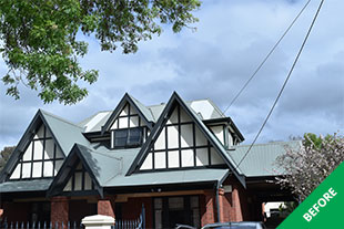 Westbourne Park- Iron roof restoration- Slate Grey Colorbond- before 1